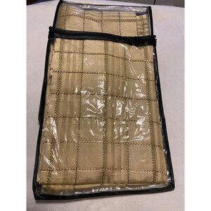 100% Sheer Silk Grid Pattern Curtain PanelWindow Drapery Gold/Cream 50” X 84”